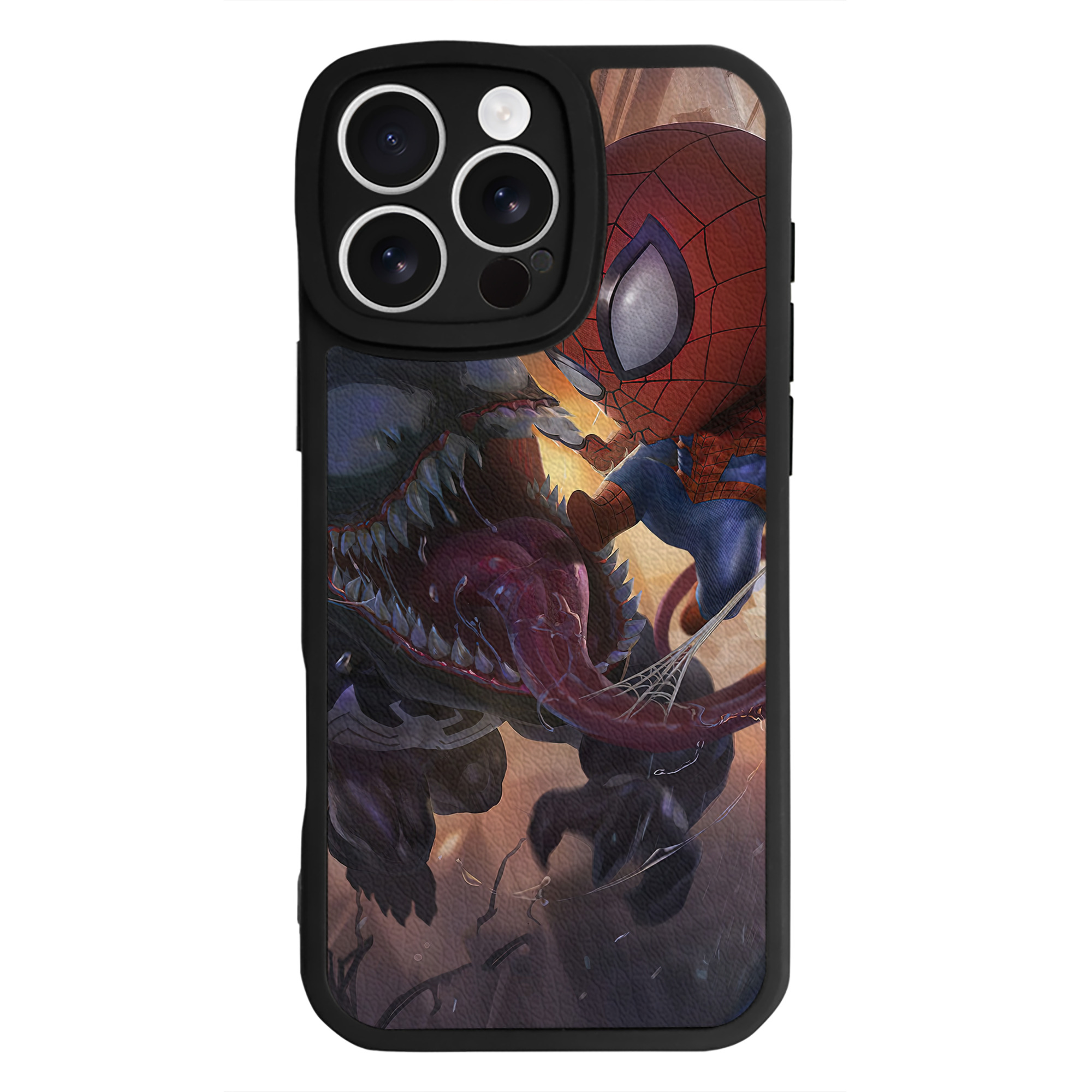 （画像用） Spider Man スパイダーマン 【iPhone 16シリーズ対応】シリコンスマホケース（レザー調） 材質：シリコン